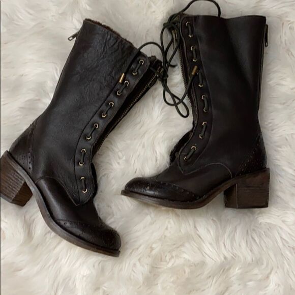 Kelsi Dagger | Mashita Brown Fur Lined Boots | 7.5 - Picture 1 of 7